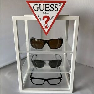 Guess Jeans Store Glasses Table Top/Walk in Closet Display Case Made n Italy New